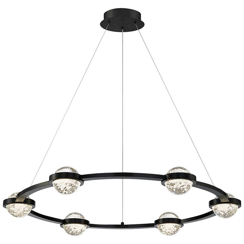 Image 2 Eurofase Circolo 35 1/2 inch Wide Black 6 Light LED Chandelier