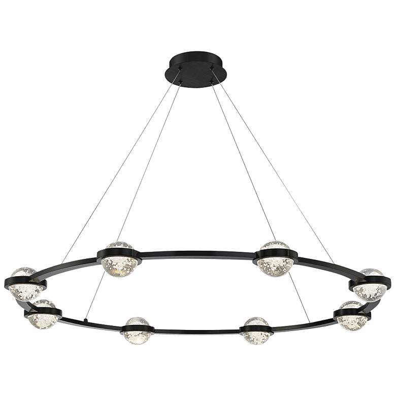 Image 1 Eurofase Circolo 35 1/2" Wide Black 8 Light LED Chandelier