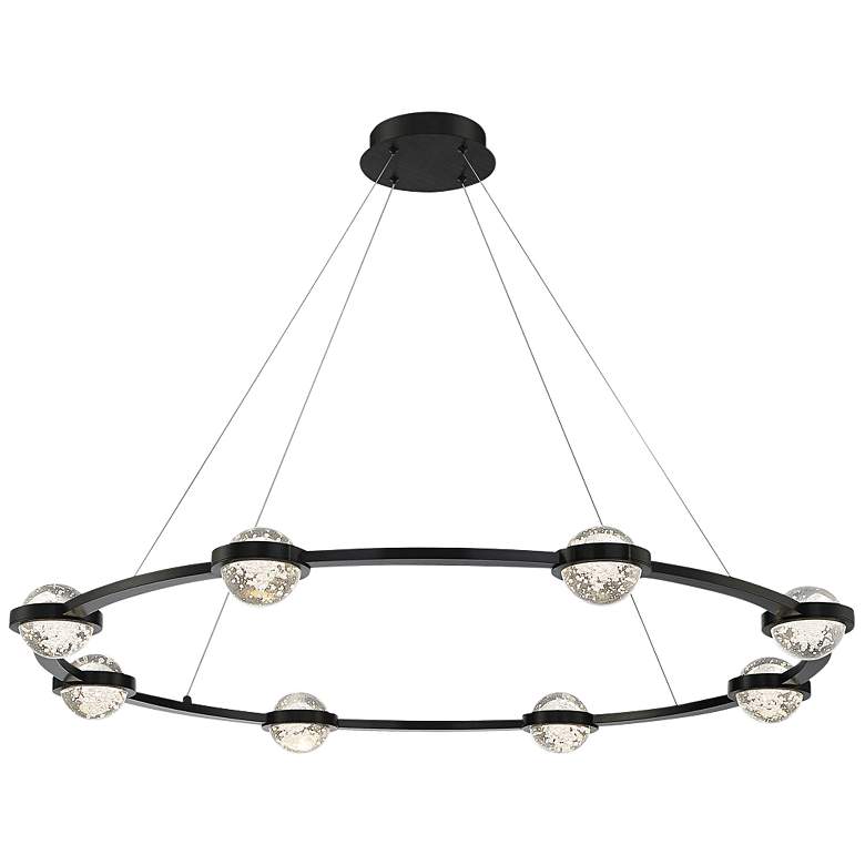 Image 1 Eurofase Circolo 35 1/2 inch Wide Black 8 Light LED Chandelier