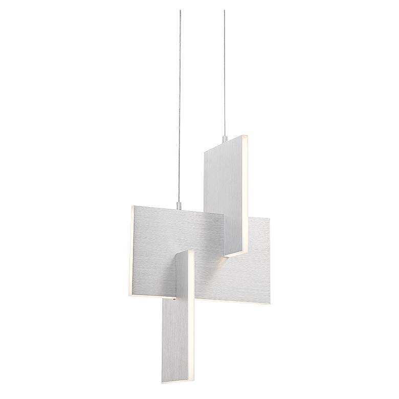 Image 1 Eurofase Coburg 14" Wide Anodized Silver LED Pendant Light