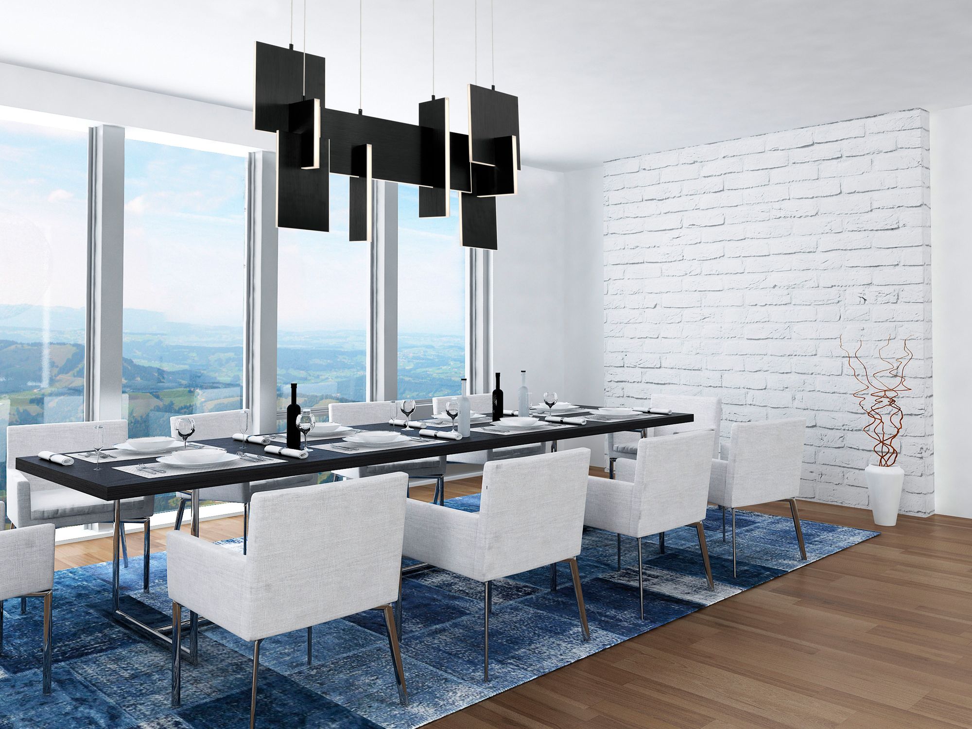 Image 2 Eurofase Coburg 23 In. x 14 In. Integrated LED Chandelier in Black more views