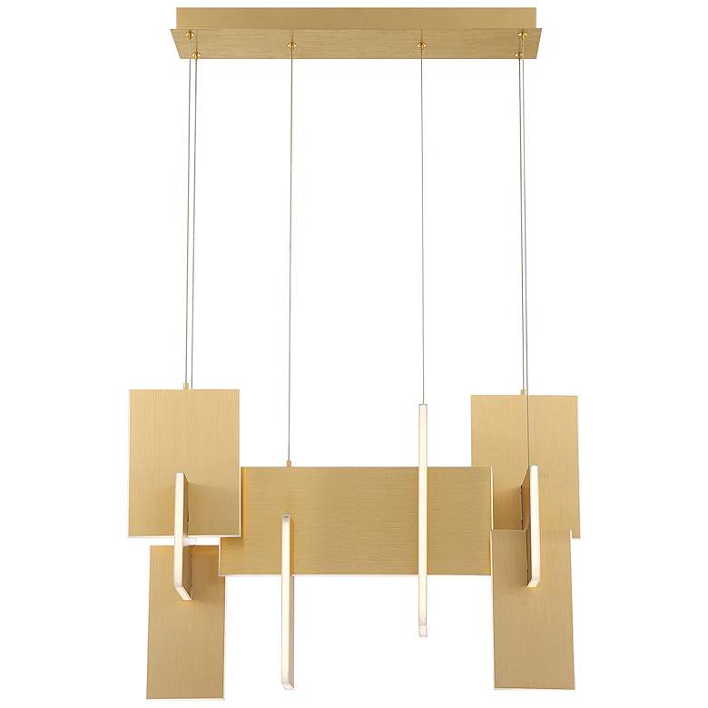 Image 1 Eurofase Coburg 23 In. x 14 In. Integrated LED Chandelier in Gold