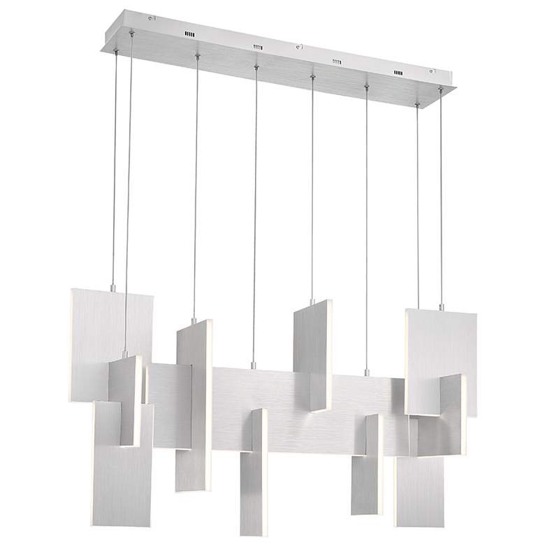 Image 1 Eurofase Coburg 23" Wide Large Integrated LED Chandelier in Aluminum