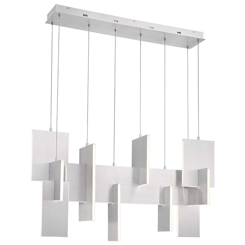 Image 1 Eurofase Coburg 23 inch Wide Large Integrated LED Chandelier in Aluminum