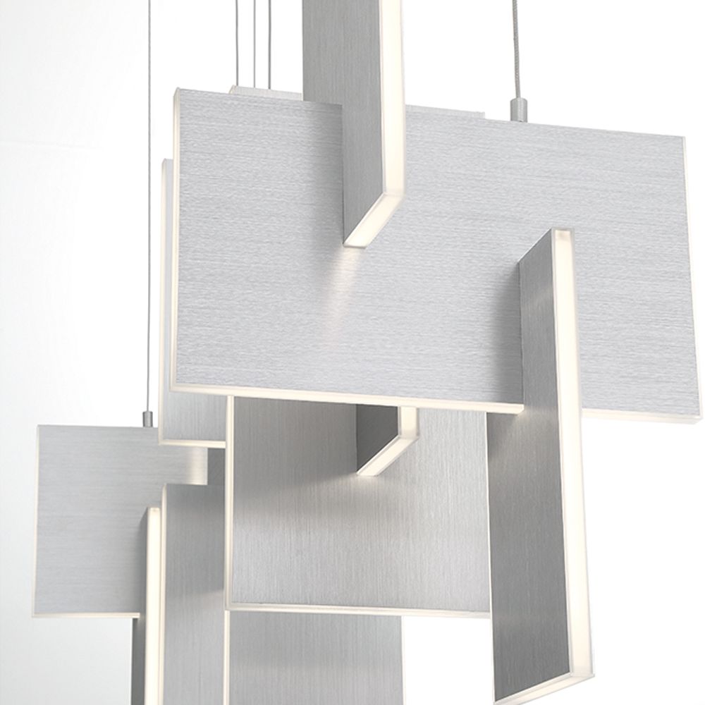 Image 3 Eurofase Coburg 23" Wide Large Integrated LED Chandelier in Aluminum more views