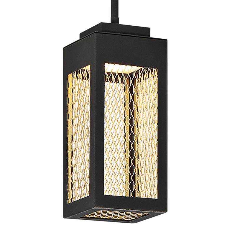 Image 3 Eurofase Coop 4 3/4 inchW Black and Gold LED Mini Pendant Light more views