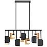1_Eurofase Cornice, Chandelier, 10-Light, 45", Gold-Black Mix, White Glass