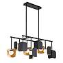 2_Eurofase Cornice, Chandelier, 10-Light, 45", Gold-Black Mix, White Glass more views