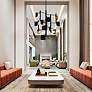 2_Eurofase Cornice, Chandelier, 12-Light, 42", Gold-Black Mix, White Glass more views