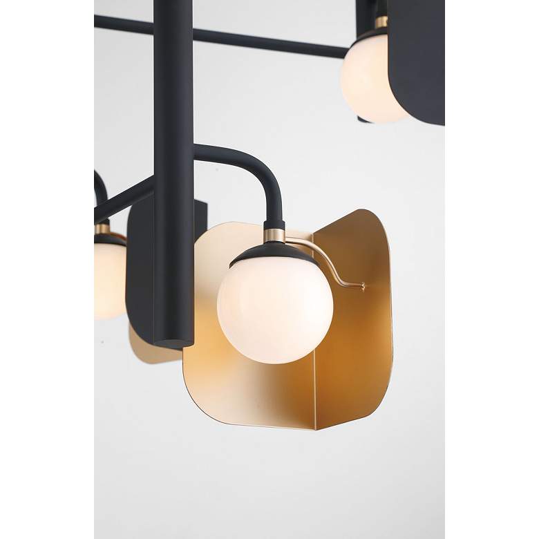 Image 4 Eurofase Cornice, Chandelier, 12-Light, 42", Gold-Black Mix, White Glass more views