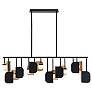1_Eurofase Cornice, Chandelier, 14-Light, 60", Gold-Black Mix, White Glass