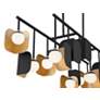 3_Eurofase Cornice, Chandelier, 14-Light, 60", Gold-Black Mix, White Glass more views