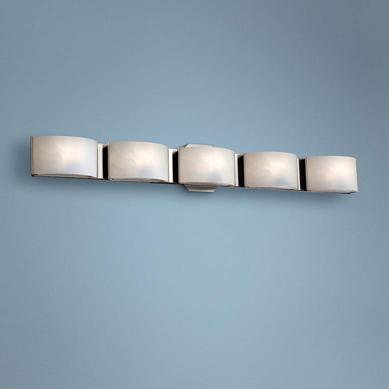 Image 1 Eurofase Dakota 33 1/2 inch Wide Chrome 5-Light LED Bath Light