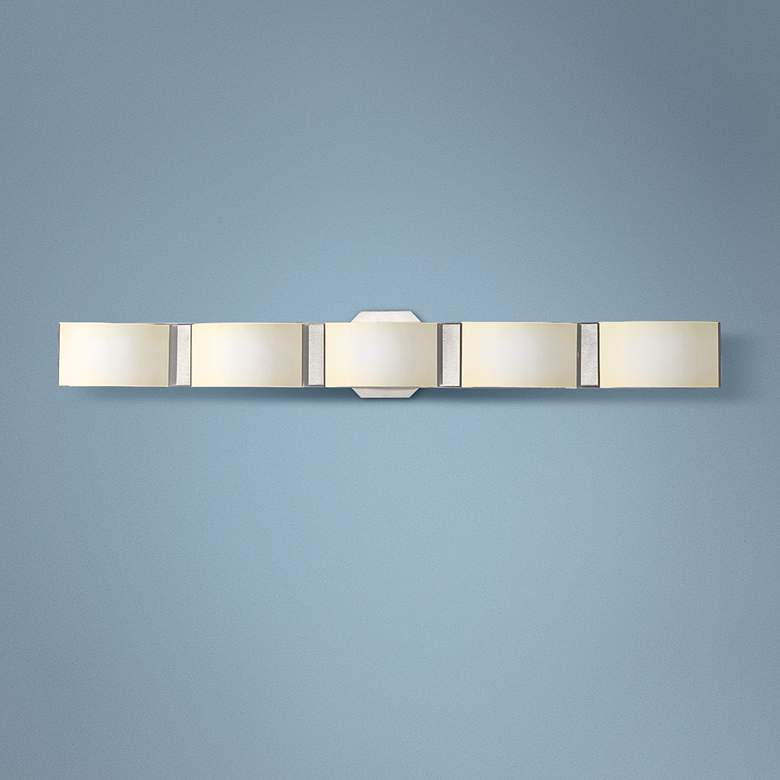 Image 1 Eurofase Dakota 33 1/2 inchW Satin Nickel 5-Light LED Bath Light