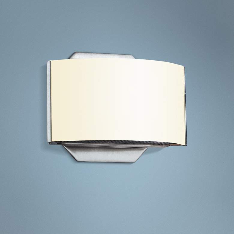 Image 1 Eurofase Dakota 4 3/4 inch High Satin Nickel LED Wall Sconce