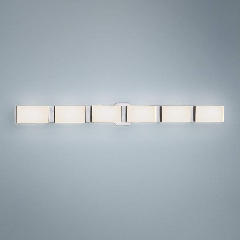 Image 1 Eurofase Dakota 40 1/2"W Satin Nickel 6-Light LED Bath Light