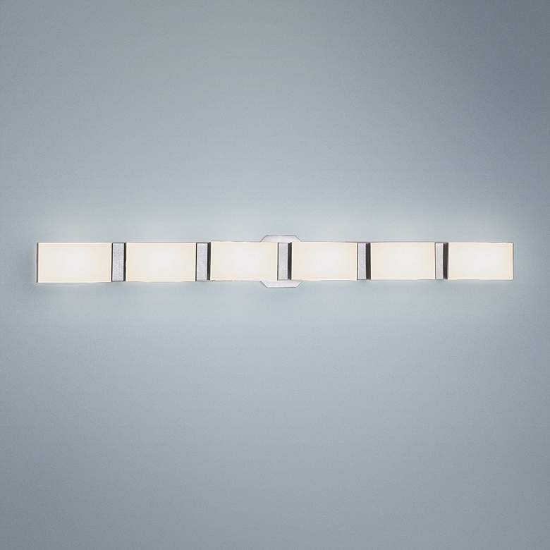 Image 1 Eurofase Dakota 40 1/2 inchW Satin Nickel 6-Light LED Bath Light