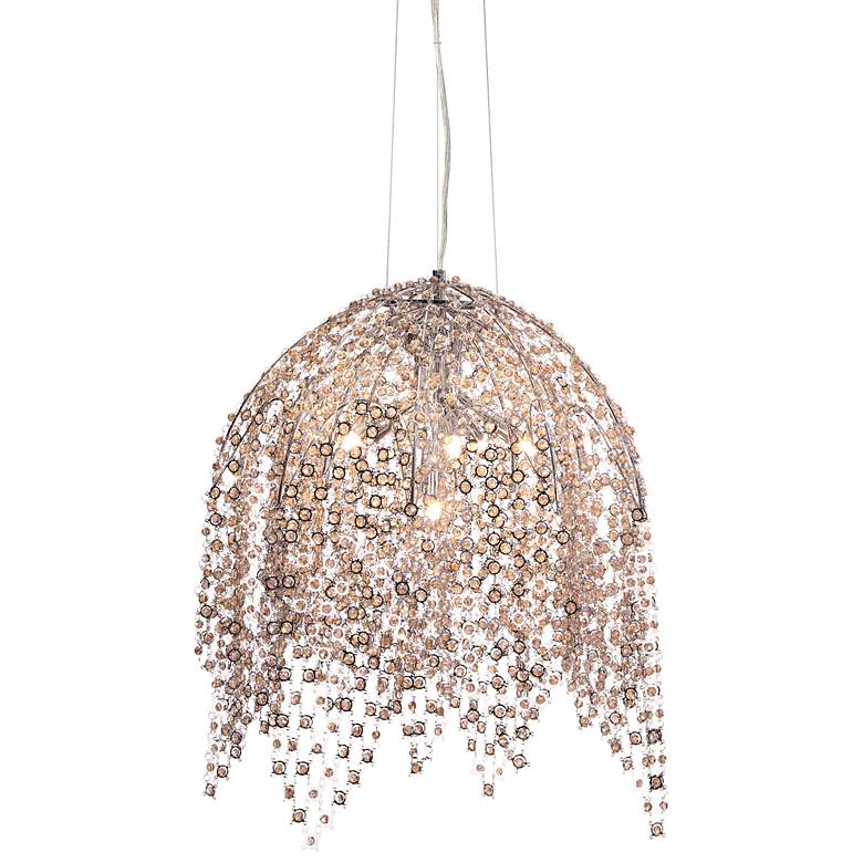 Image 2 Eurofase Danza 20" Wide Chrome and Cognac Crystal Pendant Light