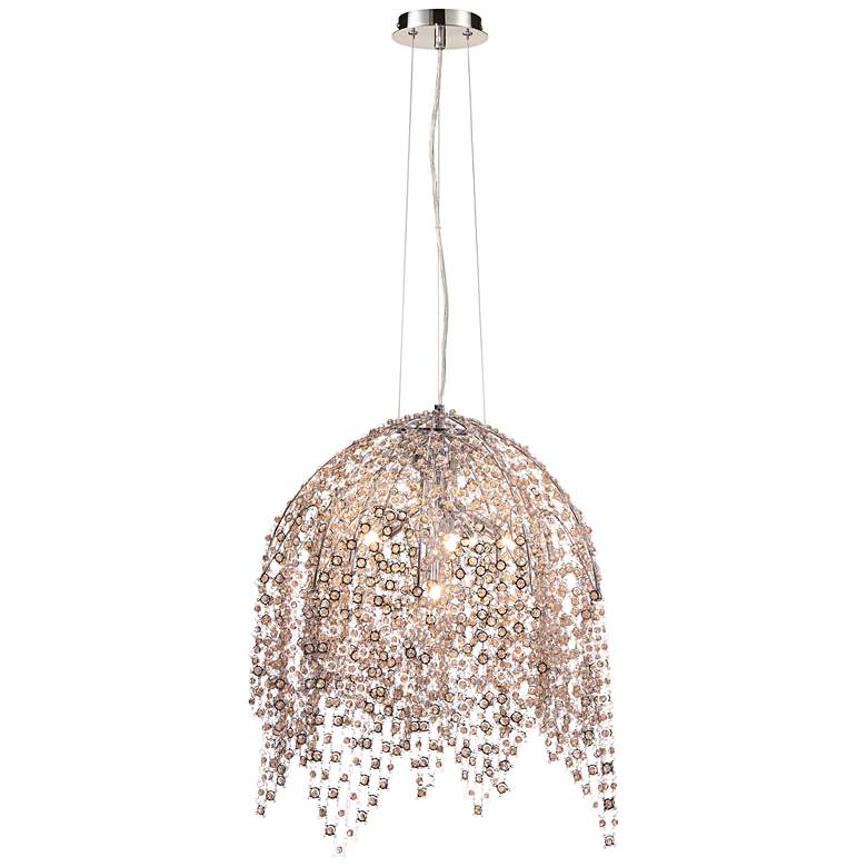 Image 3 Eurofase Danza 20" Wide Chrome and Cognac Crystal Pendant Light more views
