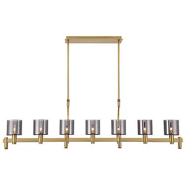 Eurofase Decato 56 1/4" Wide 7-Light Brushed Gold Linear Chandelier