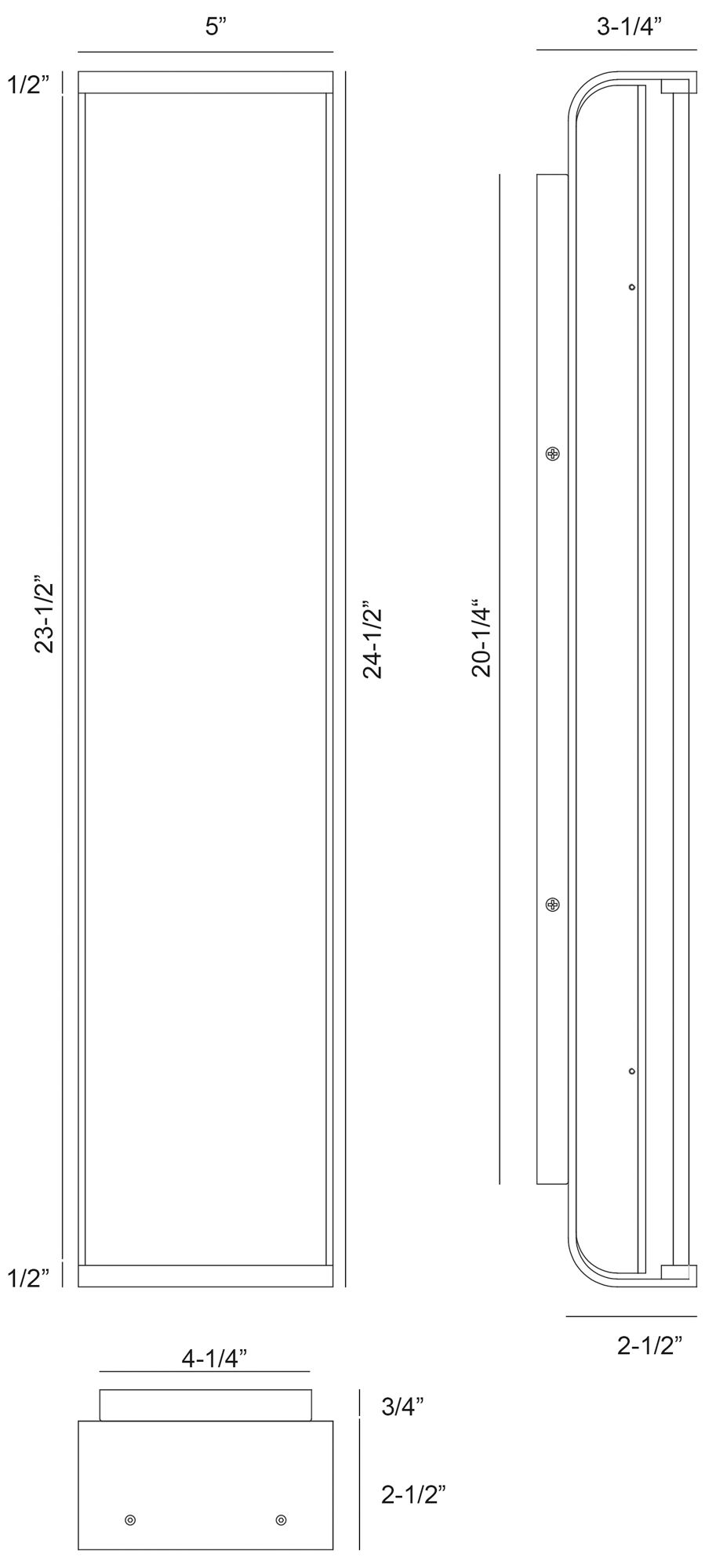 Eurofase Dulton 24" Integrated LED Outdoor Wall Sconce in Antique Brass