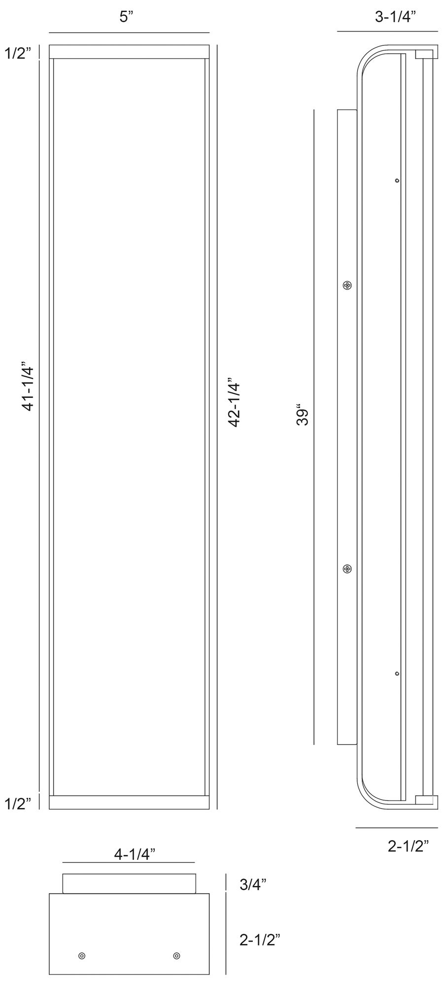 Eurofase Dulton 42" Integrated LED Outdoor Wall Sconce in Antique Brass