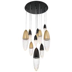 Eurofase Ecrou 24 In. x 29.50 In. Chandelier in Black/Gold