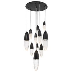 Eurofase Ecrou 24 In. x 29.50 In. Chandelier in Black