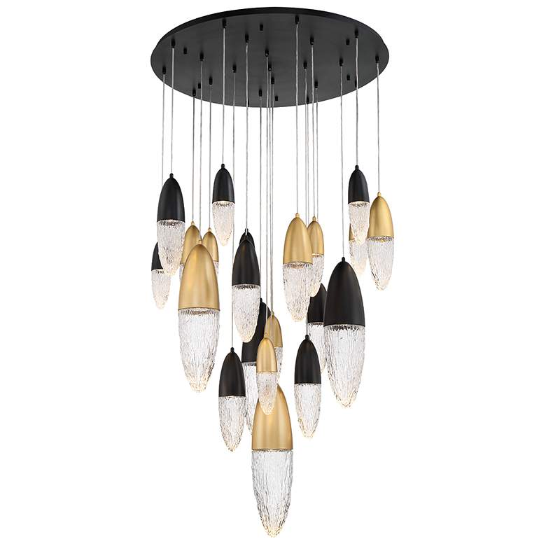 Image 1 Eurofase Ecrou 24 In. x 39.75 In. Chandelier in Black/Gold