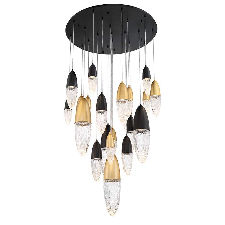 Image 2 Eurofase Ecrou 24 In. x 39.75 In. Chandelier in Black/Gold more views