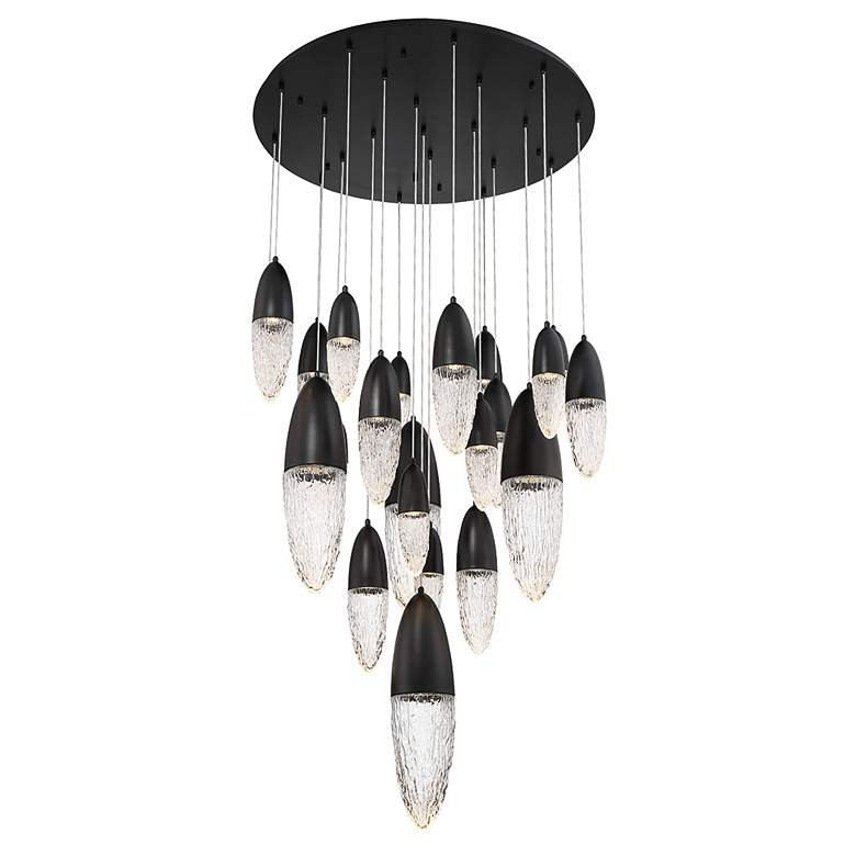 Image 2 Eurofase Ecrou 24 In. x 39.75 In. Chandelier in Black more views