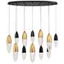 1_Eurofase Ecrou 44" Wide Black and Gold 12-Light Chandelier