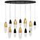 Eurofase Ecrou 44" Wide Black and Gold 12-Light Chandelier