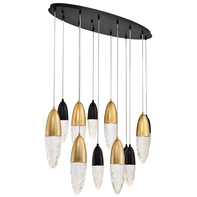 Image 4 Eurofase Ecrou 44" Wide Black and Gold 12-Light Chandelier more views