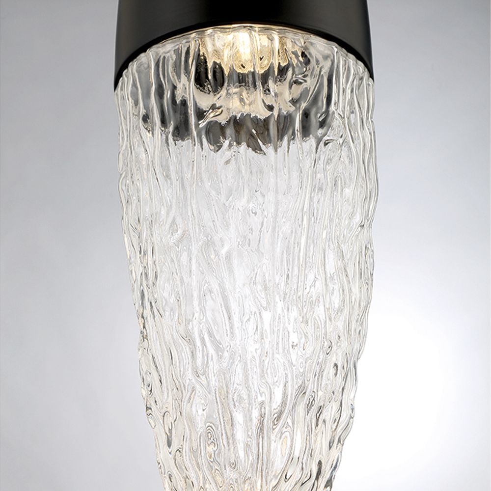 Image 2 Eurofase Ecrou 6.5 In. x 24 In. Pendant in Black with Clear Textured Glass more views