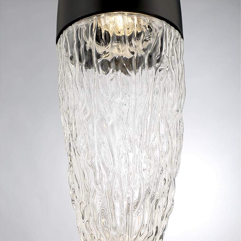 Image 2 Eurofase Ecrou 6.5 In. x 24 In. Pendant in Black with Clear Textured Glass more views