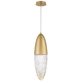 Image1 of Eurofase Ecrou 6.5 In. x 24 In. Pendant in Gold with Clear Textured Glass