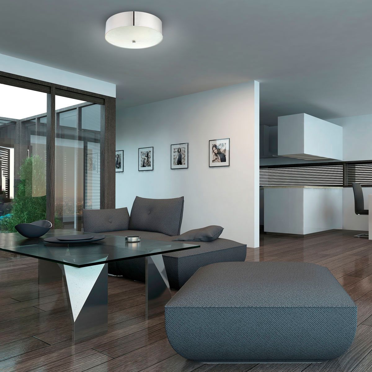 Image 3 Eurofase Element 16" Wide Flush Mount Modern Drum Ceiling Light more views