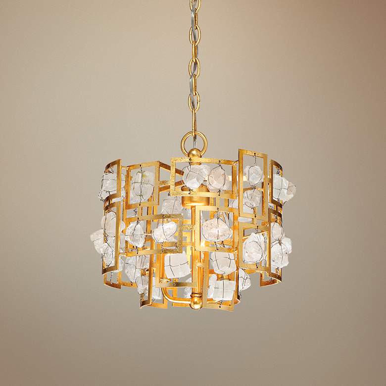 Image 1 Eurofase Elrose 13 1/4" Wide Gold 3-Light Chandelier