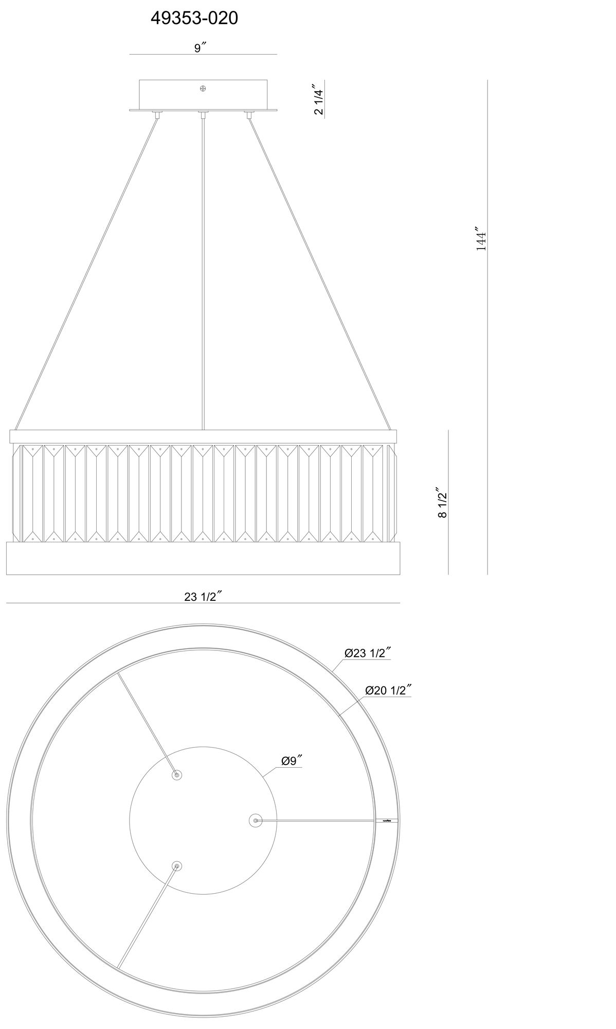 Image 4 Eurofase Empra 24" Integrated LED Pendant in Matte Black more views