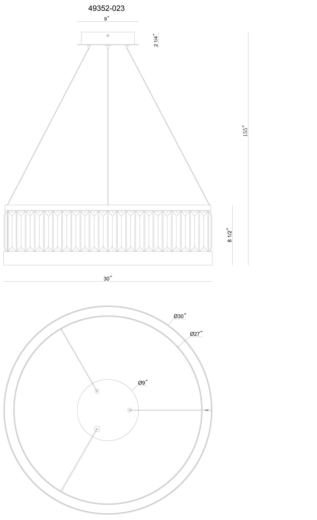 Image 4 Eurofase Empra 30" Integrated LED Chandelier, Black more views