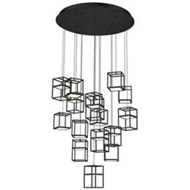 Image1 of Eurofase Ferro 32" Wide Matte Black 16-Light LED Pendant