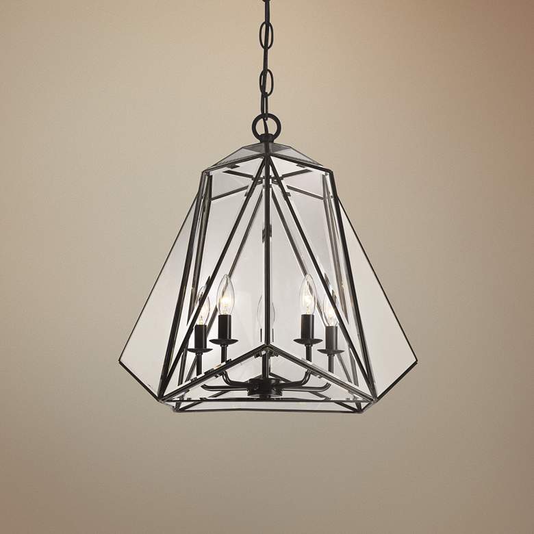 Image 1 Eurofase Glacier 21 1/4 inch Wide Bronze 5-Light Lantern Pendant