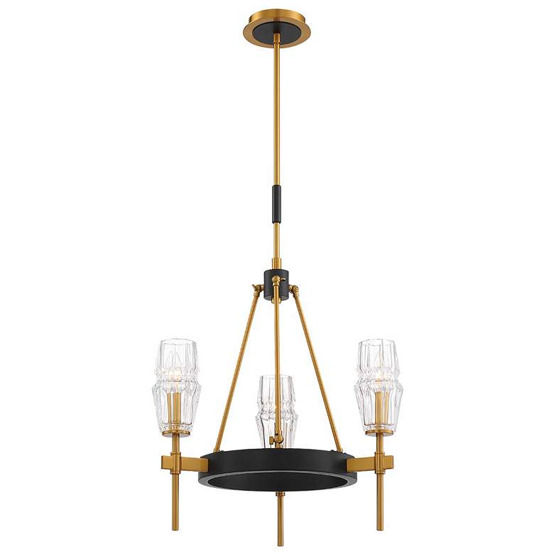 Image 1 Eurofase Gladstone 21.75 In. x 20.75 In. 3 Light Chandelier in Brass/Black