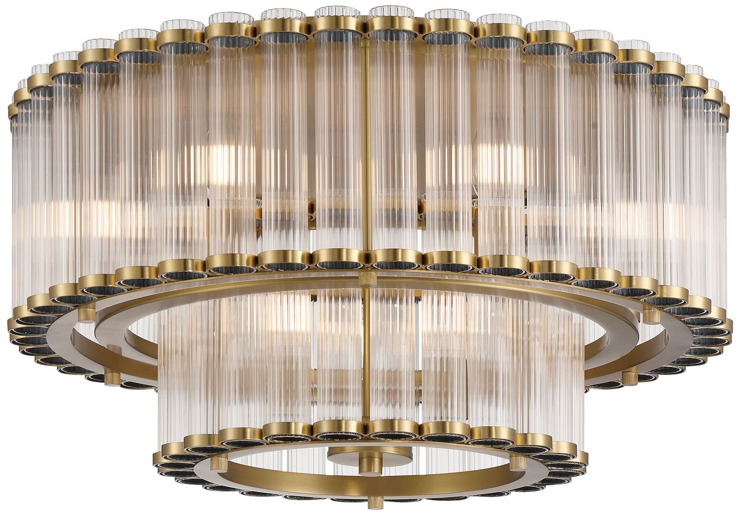 Image 2 Eurofase Glasbury 2-Tiers 9-Light 24" Flush Mount in Gold more views