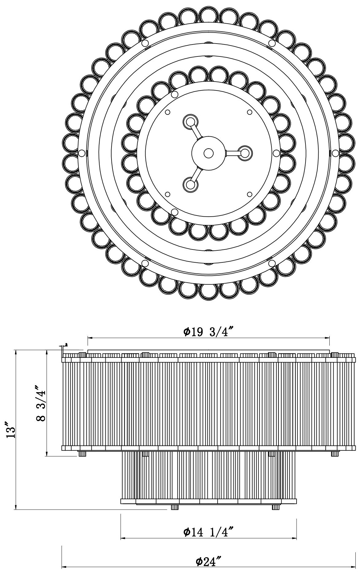 Image 5 Eurofase Glasbury 2-Tiers 9-Light 24" Flush Mount in Polished Nickel more views