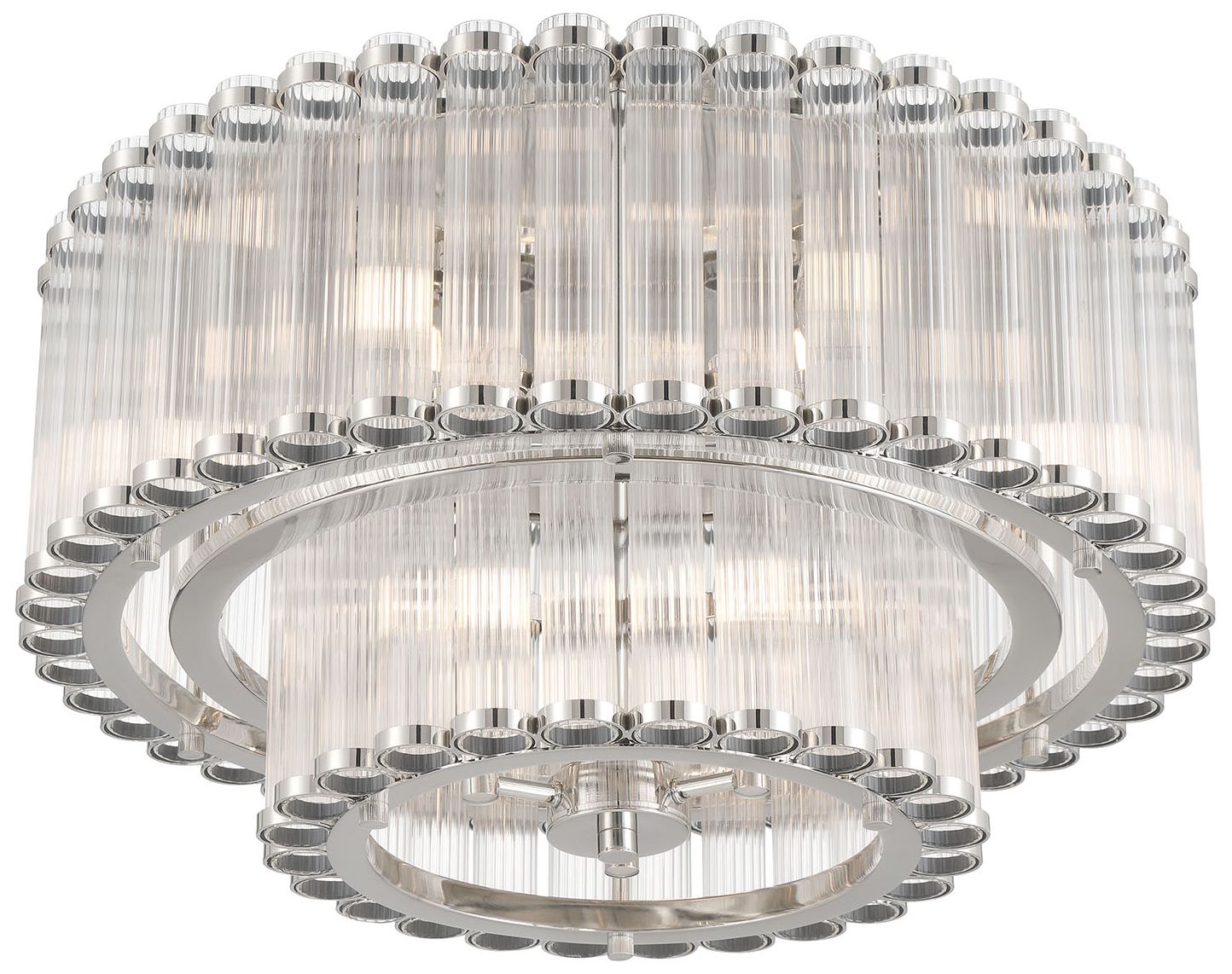 Image 3 Eurofase Glasbury 2-Tiers 9-Light 24" Flush Mount in Polished Nickel more views