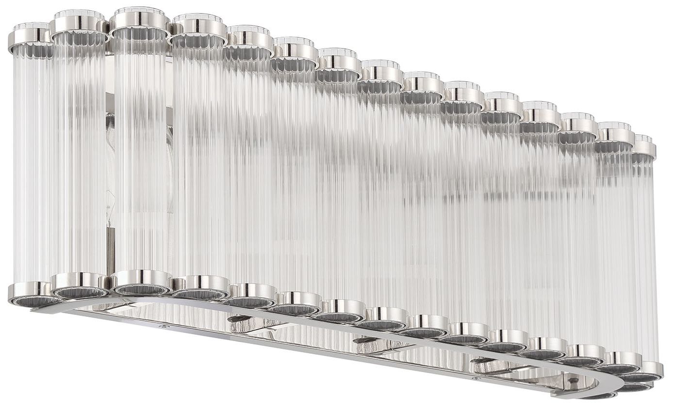 Image 7 Eurofase Glasbury 4-Light 24" Vanity Light in Polished Nickel more views