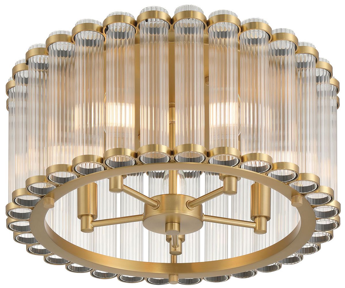 Image 3 Eurofase Glasbury 5-Light 18" Flush Mount - Gold more views
