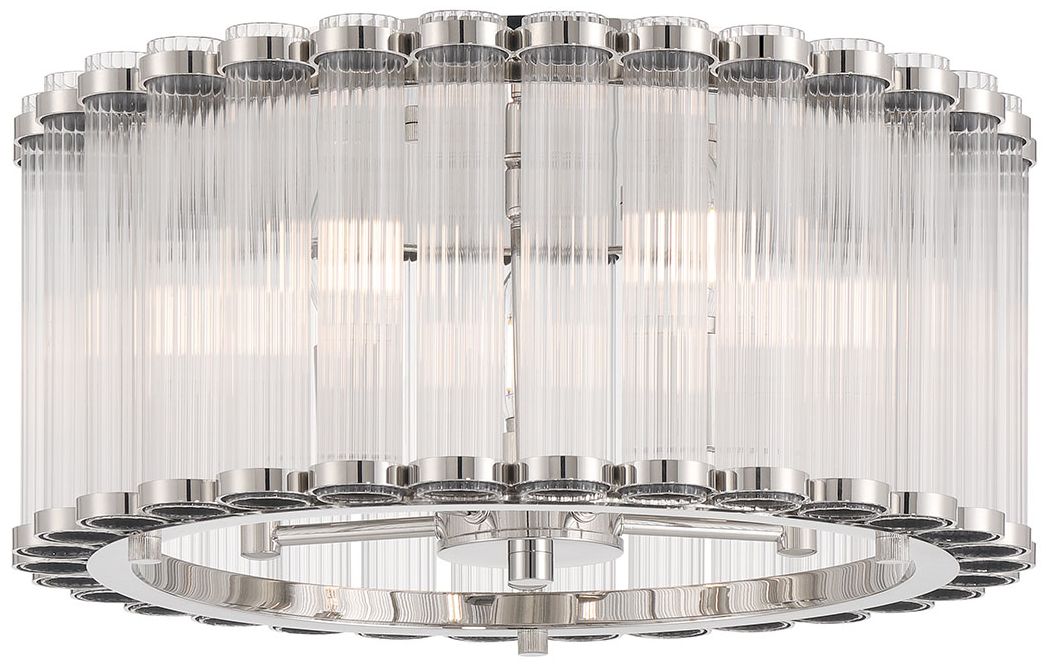 Image 2 Eurofase Glasbury 5-Light 18" Flush Mount in Polished Nickel more views